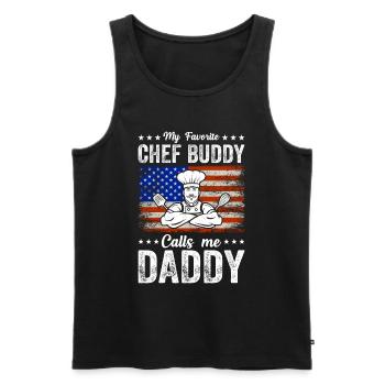My Favorite Chef Buddy Calls Me Daddy Kitchen Food - Men's Premium Organic Tank Top - black - Front - AI Model Male 178 light (178cm)