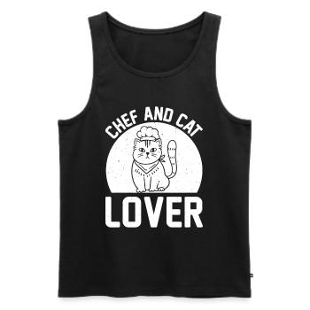 Chef And Cat Lover Chef Cook And Cat Owner Kitchen - Men's Premium Organic Tank Top - black - Front - AI Model Male 178 light (178cm)