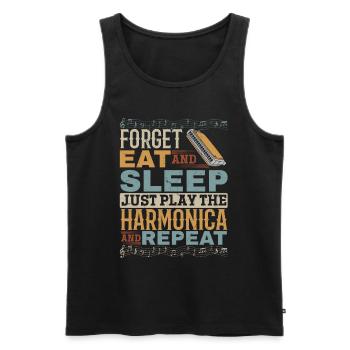 Forget Eat And Sleep Just Play The Harmonica And M - Männer Premium Bio Tank Top - Schwarz - Vorne - Michal (187cm)