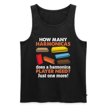 How Many Harmonicas Does A Harmonica Player Needs? - Men's Premium Organic Tank Top - black - Front - Michal (187cm)