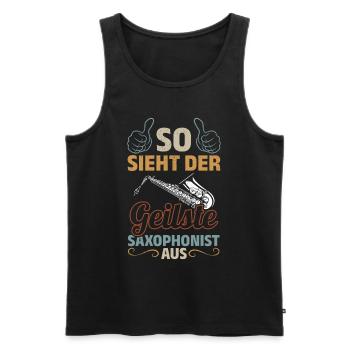 This Is What The Hottest Saxophonist Look Playing - Männer Premium Bio Tank Top - Schwarz - Vorne - Michal (187cm)