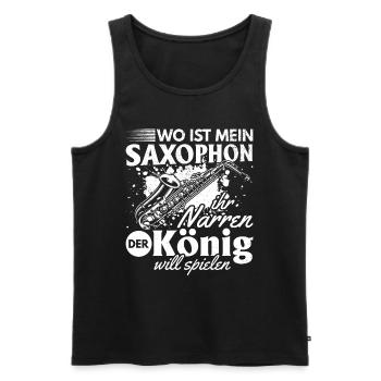 Where Is My Saxophone You Fools The King Want Saxo - Männer Premium Bio Tank Top - Schwarz - Vorne - AI Model Male 178 light (178cm)
