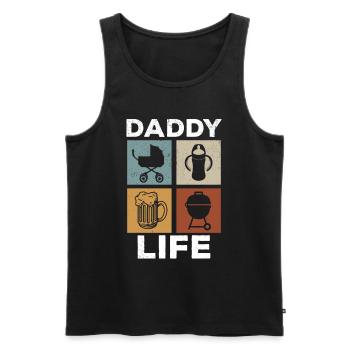 Daddy Life - First Father's Day Daddy Father's Day - Männer Premium Bio Tank Top - Schwarz - Vorne - AI Model Male 178 light (178cm)