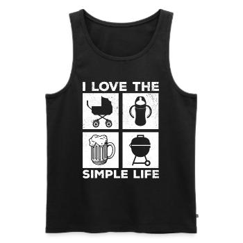 I Love The Simple Life - New Fathers Day - Men's Premium Organic Tank Top - black - Front - Michal (187cm)