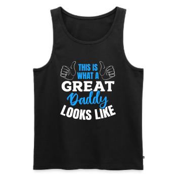 Funny Father's Day - This Is What A Great Daddy Lo - Men's Premium Organic Tank Top - black - Front - AI Model Male 178 light (178cm)