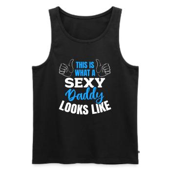 Daddy Father's Day - This Is What A Sexy Daddy Loo - Men's Premium Organic Tank Top - black - Front - AI Model Male 178 light (178cm)
