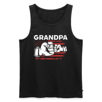 Grandpa Fathers Day USA Flag & Happy Fathers Day D - Männer Premium Bio Tank Top - Schwarz - Vorne - AI Model Male 178 light (178cm)