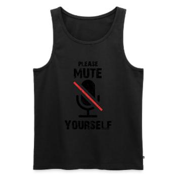 Please mute yourself rest in the office and school - Men's Premium Organic Tank Top - black - Front - AI Model Male 178 light (178cm)