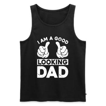 Drôle papa de fête des pères - Je suis un beau père - Débardeur bio Premium Homme - noir - Devant - Michal (187cm)