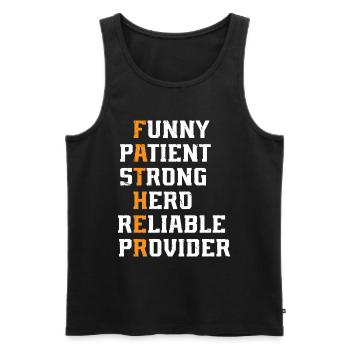 Father's Day - Funny Patient Strong Hero Reliable - Men's Premium Organic Tank Top - black - Front - Michal (187cm)