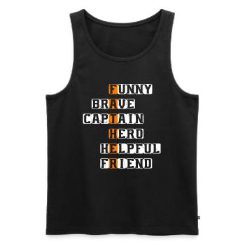 Funny Brave Captain Hero Helpful Friend - Dad Fath - Men's Premium Organic Tank Top - black - Front - AI Model Male 178 light (178cm)