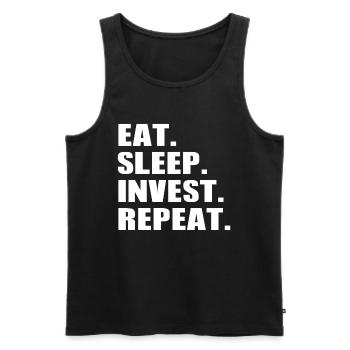 Eat Sleep Invest Repeat - Stock Market Trading Inv - Männer Premium Bio Tank Top - Schwarz - Vorne - Michal (187cm)