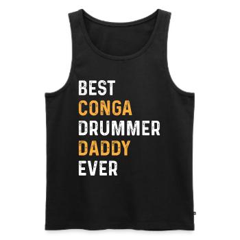 Daddy Conga Musicien - Meilleur batteur de Conga Daddy Ev - Débardeur bio Premium Homme - noir - Devant - Michal (187cm)