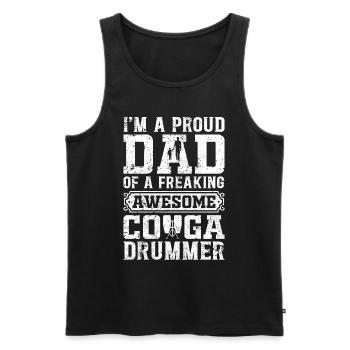 I'm A Proud Dad Of A Freaking Awesome Conga Player - Men's Premium Organic Tank Top - black - Front - Michal (187cm)