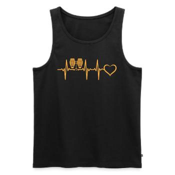 Conga Heartbeat Heart Conga Player Conga Drum Inst - Débardeur bio Premium Homme - noir - Devant - Michal (187cm)