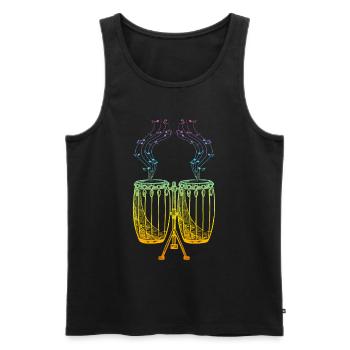 Conga Music Notes Conga Player Conga Drums Conga D - Men's Premium Organic Tank Top - black - Front - AI Model Male 178 light (178cm)