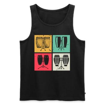 Retro Conga Drums Conga Instruments - Retro Congas - Men's Premium Organic Tank Top - black - Front - AI Model Male 178 light (178cm)