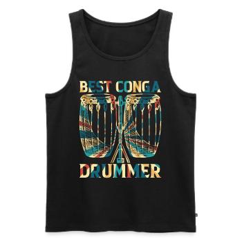 Best Conga Drummer - Conga Drums Conga Player - Men's Premium Organic Tank Top - black - Front - AI Model Male 178 light (178cm)
