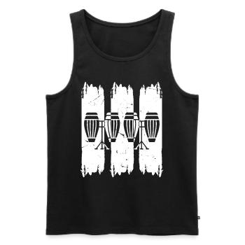 Conga Drums Conga Instruments - Men's Premium Organic Tank Top - black - Front - AI Model Male 178 light (178cm)