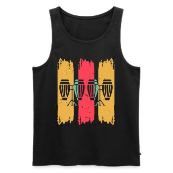 Retro Conga Drums Conga Instruments Retro Congas - Men's Premium Organic Tank Top - black - Front - AI Model Male 178 light (178cm)