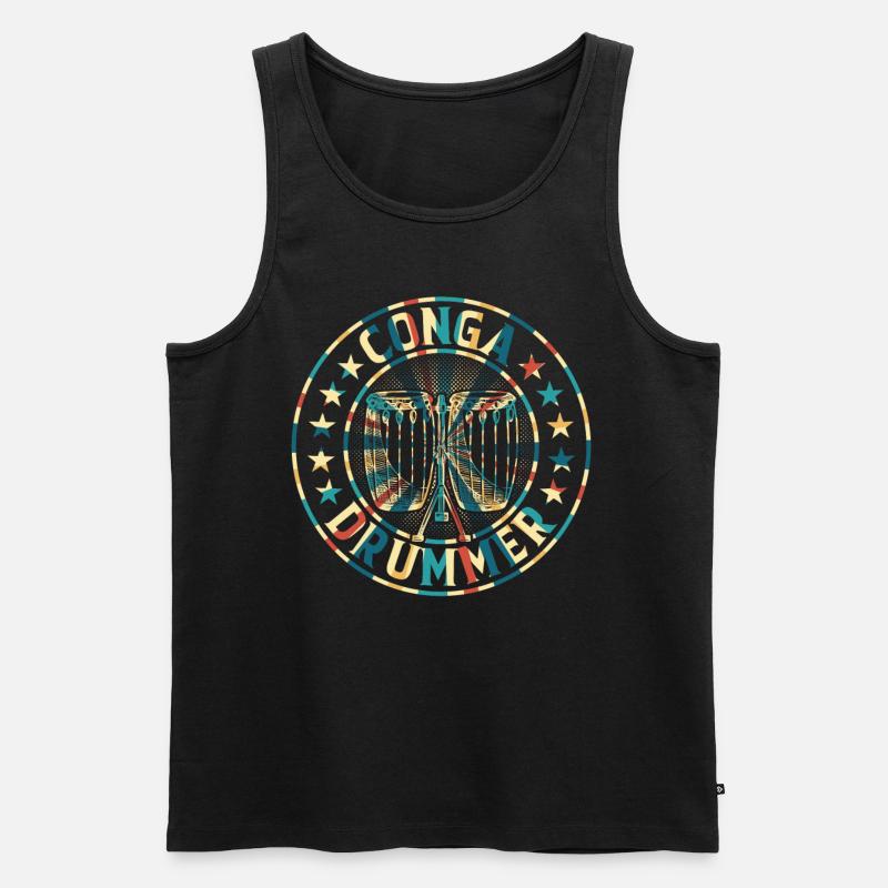 Conga Player Conga Drummer - Männer Premium Bio Tank Top - Schwarz