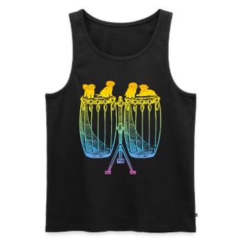 Conga With Dogs Conga Player And Dog Lover Congas - Men's Premium Organic Tank Top - black - Front - AI Model Male 178 light (178cm)