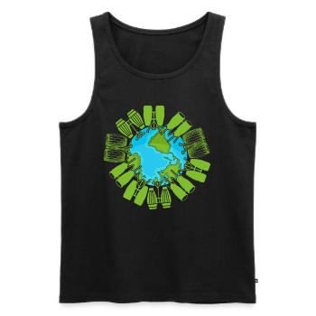 Earth With Conga Drums - Conga Player Conga Drumme - Men's Premium Organic Tank Top - black - Front - AI Model Male 178 light (178cm)