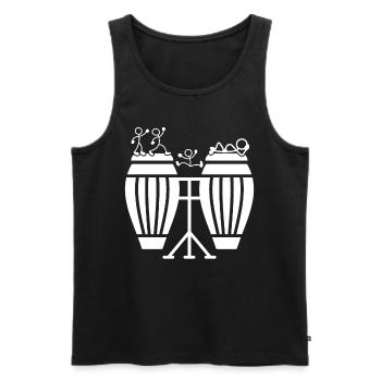 Stick Figure Conga Drums Funny Conga Player Conga - Men's Premium Organic Tank Top - black - Front - Michal (187cm)