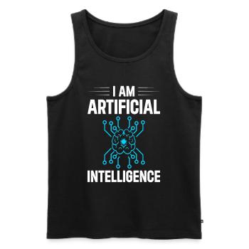 I Am Artificial Intelligence - Männer Premium Bio Tank Top - Schwarz - Vorne - AI Model Male 178 light (178cm)