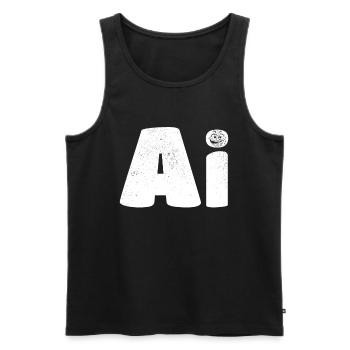 AI Artificial Intelligence & AI Robotics - Men's Premium Organic Tank Top - black - Front - Michal (187cm)