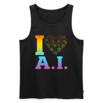 I Love Ai - Artificial Intelligence - Männer Premium Bio Tank Top - Schwarz - Vorne - Michal (187cm)