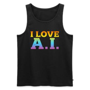 Ai Artificial Intelligence - I Love Ai - Männer Premium Bio Tank Top - Schwarz - Vorne - Michal (187cm)