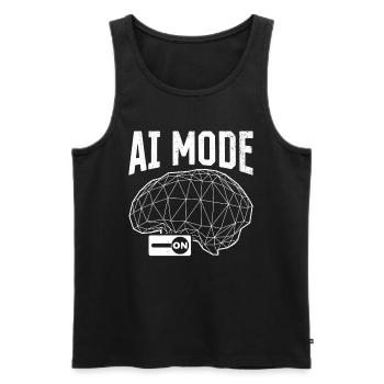 AI Artificial Intelligence Mode On - AI Mode On - Men's Premium Organic Tank Top - black - Front - AI Model Male 178 light (178cm)