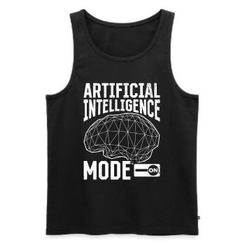 Artificial Intelligence Mode On - Männer Premium Bio Tank Top - Schwarz - Vorne - Michal (187cm)