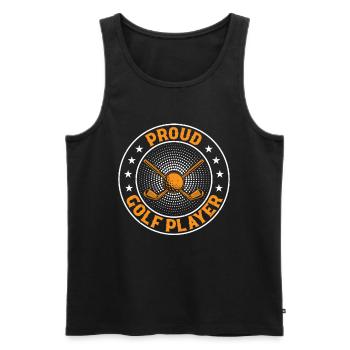 Golf Player Golfing Golfer - Proud Golf Player - Männer Premium Bio Tank Top - Schwarz - Vorne - AI Model Male 178 light (178cm)
