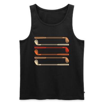 Golf Clubs - Golfer Clubs Golfing Golf Player - Männer Premium Bio Tank Top - Schwarz - Vorne - AI Model Male 178 light (178cm)