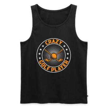 Crazy Golf Player - Golfing Golfer Crazy Golf Play - Männer Premium Bio Tank Top - Schwarz - Vorne - AI Model Male 178 light (178cm)
