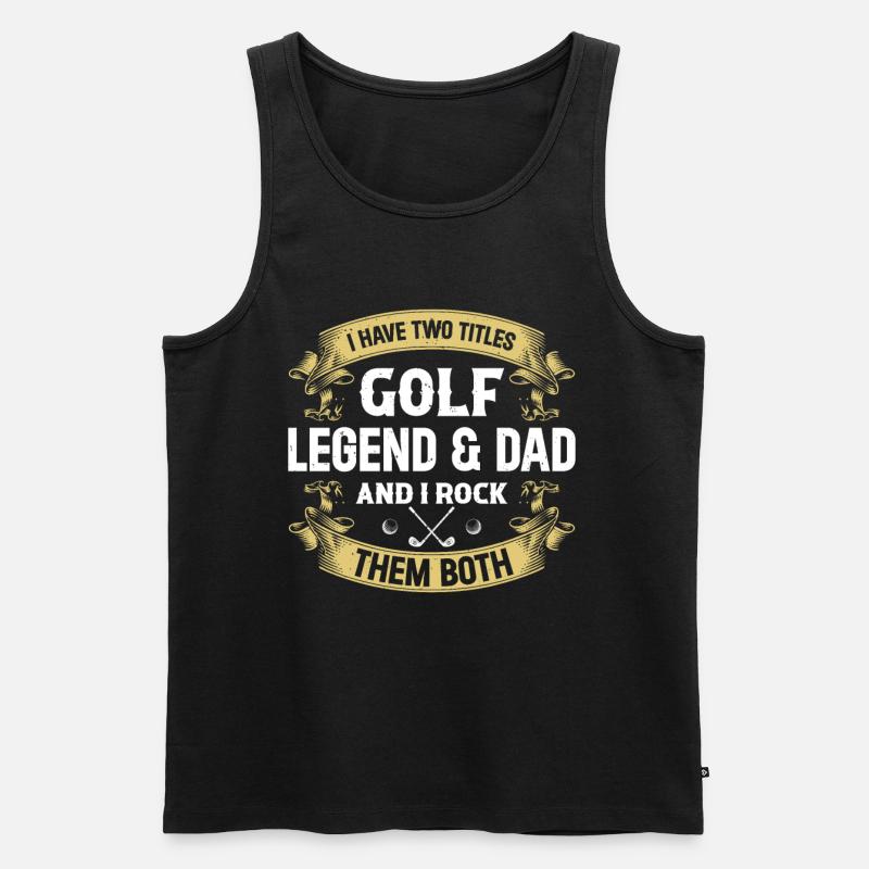 Jag har två titlar: Golf Legend &; Dad - Golf Player - Ekologisk premium tanktopp herr - svart