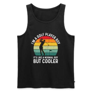 I'm A Golf Player Boy - Golfer Golfing Boys - Men's Premium Organic Tank Top - black - Front - AI Model Male 178 light (178cm)