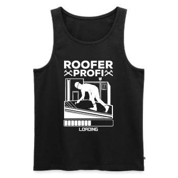 Roofer Profi Loading - Roof Worker Roofing Roofer - Männer Premium Bio Tank Top - Schwarz - Vorne - AI Model Male 178 light (178cm)