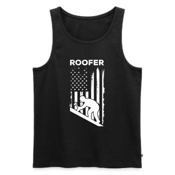 Roofer America Flag Roofing Roof Worker Roofer - Männer Premium Bio Tank Top - Schwarz - Vorne - AI Model Male 178 light (178cm)