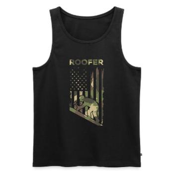 Roofer US America Flag - Roofing Worker Roofer - Männer Premium Bio Tank Top - Schwarz - Vorne - AI Model Male 178 light (178cm)