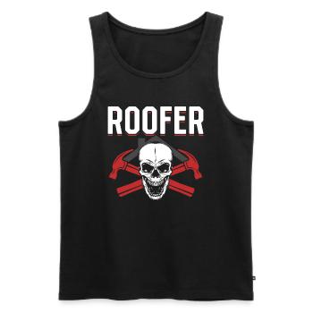 Roofer - Roof Worker Roofing Worker Roofer - Männer Premium Bio Tank Top - Schwarz - Vorne - AI Model Male 178 light (178cm)