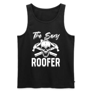 Roofing Contractor - The Sexy Roofer - Männer Premium Bio Tank Top - Schwarz - Vorne - AI Model Male 178 light (178cm)