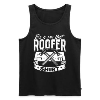 This Is My Best Roofer Shirt - Roofer Work Roofing - Men's Premium Organic Tank Top - black - Front - Michal (187cm)