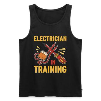 Électricien Electricité Master - Débardeur bio Premium Homme - noir - Devant - AI Model Male 178 light (178cm)