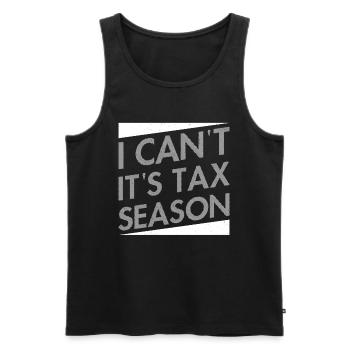Ich kann nicht Zeit für Steuern - Männer Premium Bio Tank Top - Schwarz - Vorne - AI Model Male 178 light (178cm)