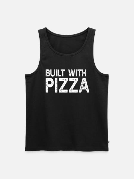 Pizza Lover - Built With Pizza - Funny Pizza - Ekologiczny tank top męski Premium - czarny