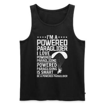 Paramotoring Motor Paraglider - I'm A Powered Para - Männer Premium Bio Tank Top - Schwarz - Vorne - Michal (187cm)