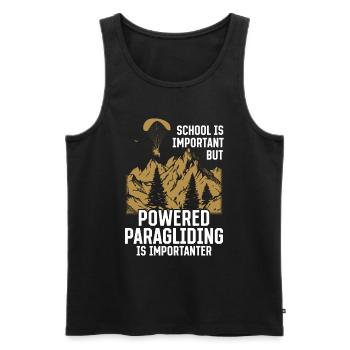 Paramoteur - L’école est importante mais propulsée par - Débardeur bio Premium Homme - noir - Devant - Michal (187cm)